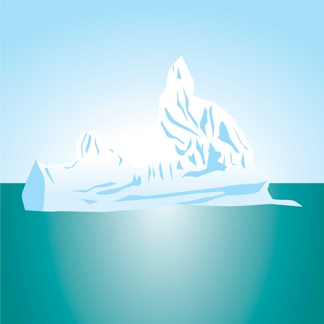 An illustration of an iceberg.