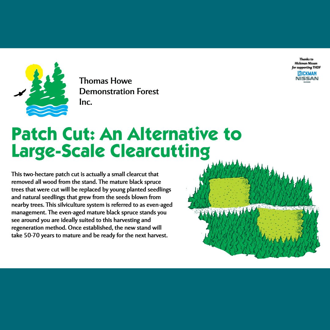 An informational sign about patch cutting.